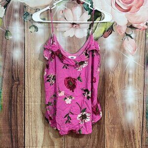 "OLD NAVY" SPAGHETTI STRAP SHIRT FLORAL SHIRT